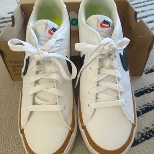 Nike White and Black Court Legacy Sneakers
